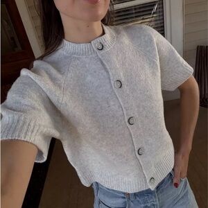 Short Sleeve Cozy Knit Button-Down Cardigan - Universal Thread - NWOT szS